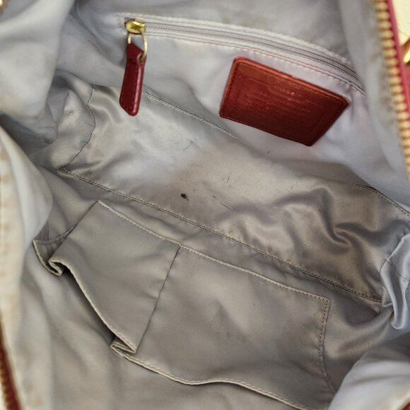 Coach Ashley Deep Red Gathered Shoulder Bag/Handbag Purse - Picture 15 of 16